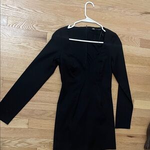 Zara Classic Black Long Sleeve mini Dress
